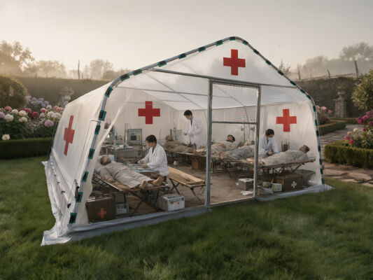 Single-span Tunnel Greenhouse with Polyethylene Film livestock breeding  goods storage fitness facilities and temporary shelters or field hospitals in emergency wartime scenarios